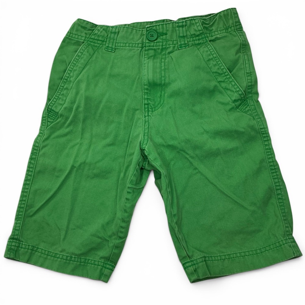 Faded Glory Green Chino Shorts Kids Size 8 Adjustable Waist Cotton FB13207